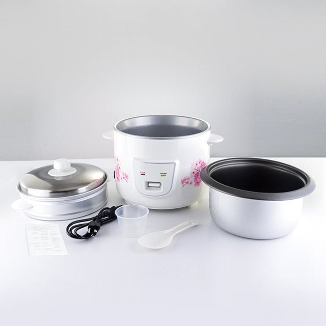 White Color Kenly Deluxe Cylinder Rice Cooker With Kitchen Appliances Model ZL34