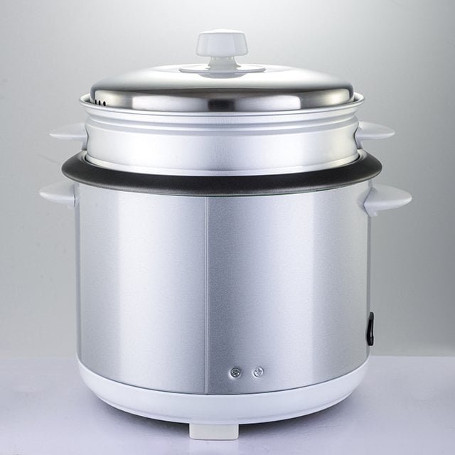 Sliver Color Deluxe Cylinder rice cooker with steamer basket and measuring cup Model ZL34