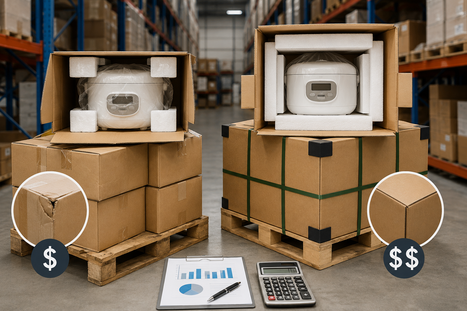 Rice cooker packaging cost comparison