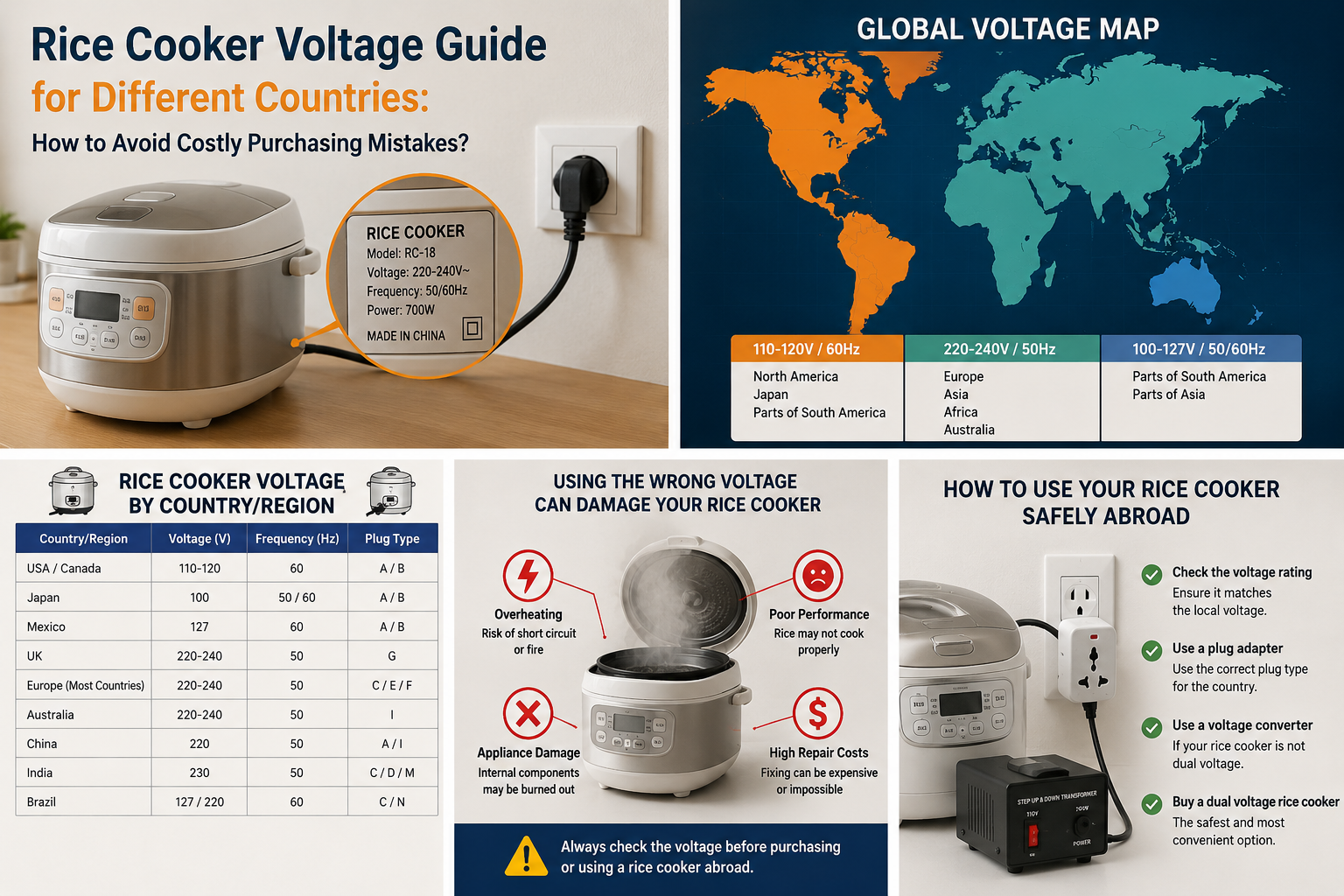 world voltage map showing 110V and 220V regions