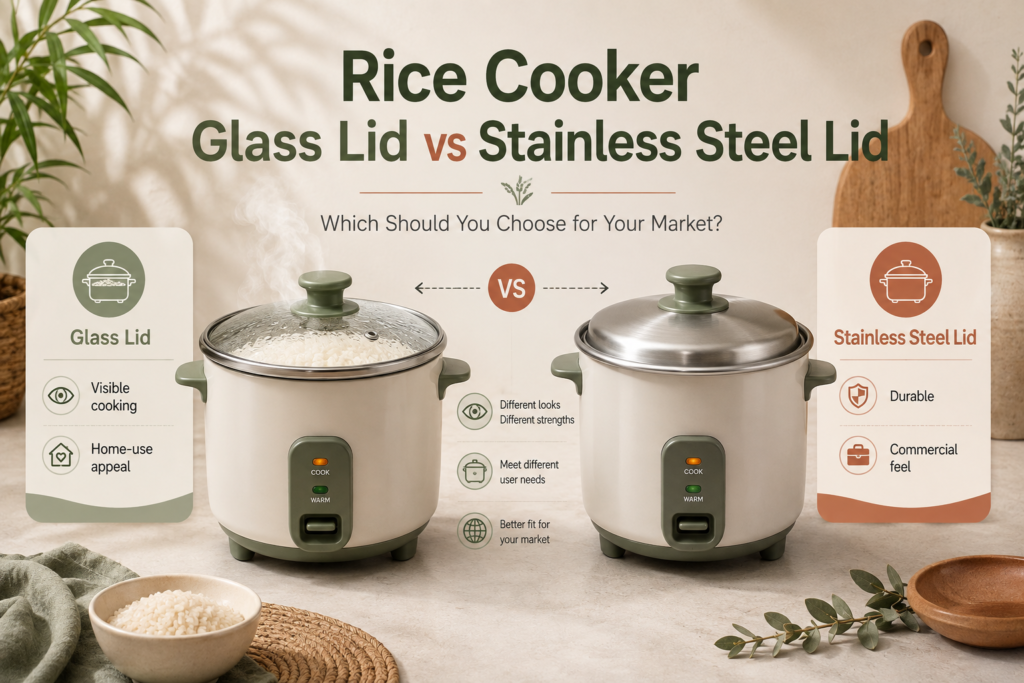 Rice Cooker Glass Lid vs Stainless Steel Lid: Which Should You Choose for Your Market?