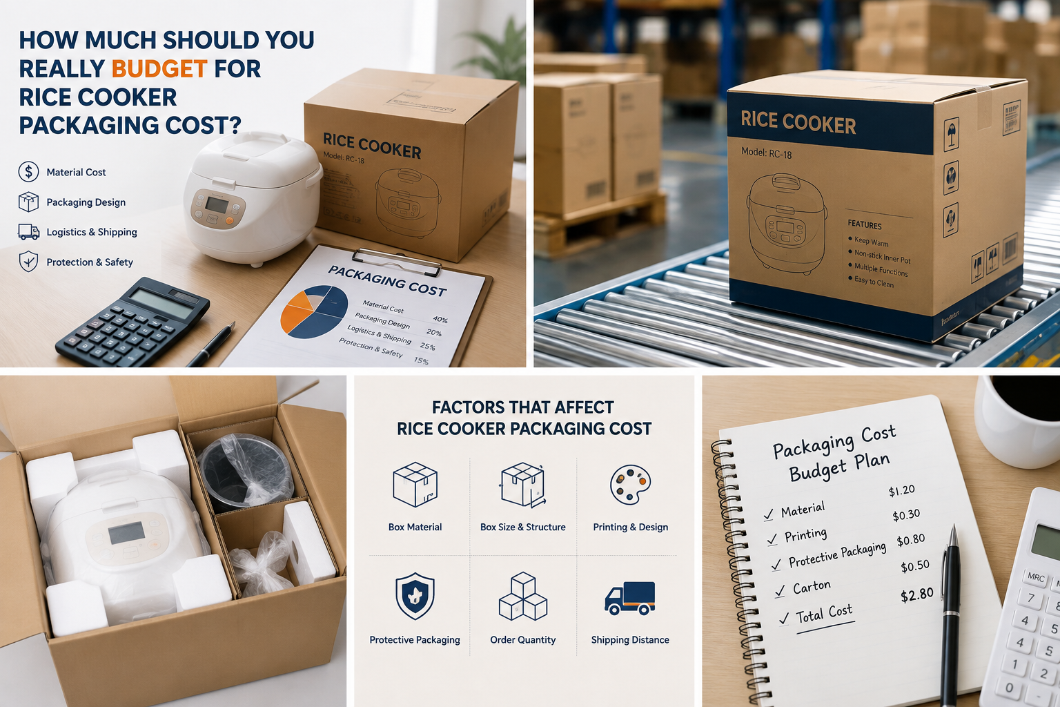 Rice cooker packaging layers