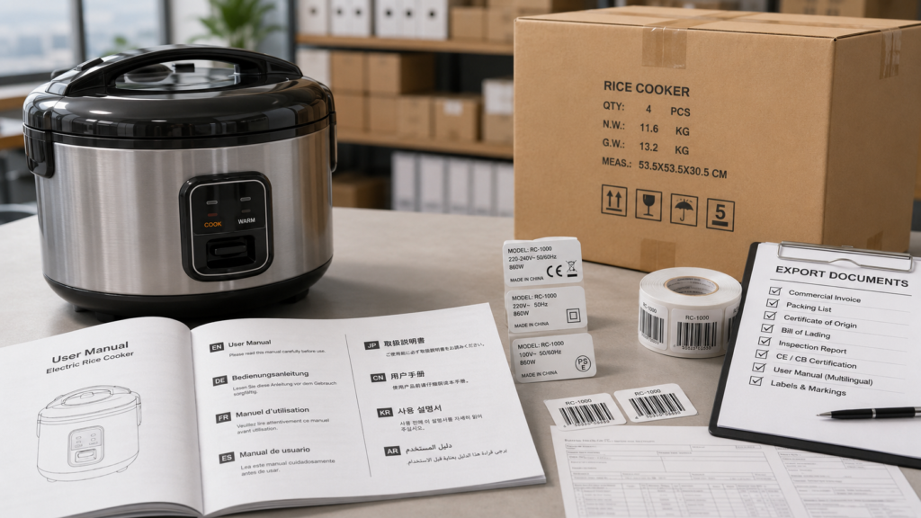 How Do You Handle Rice Cooker Manuals and Labels for Export?