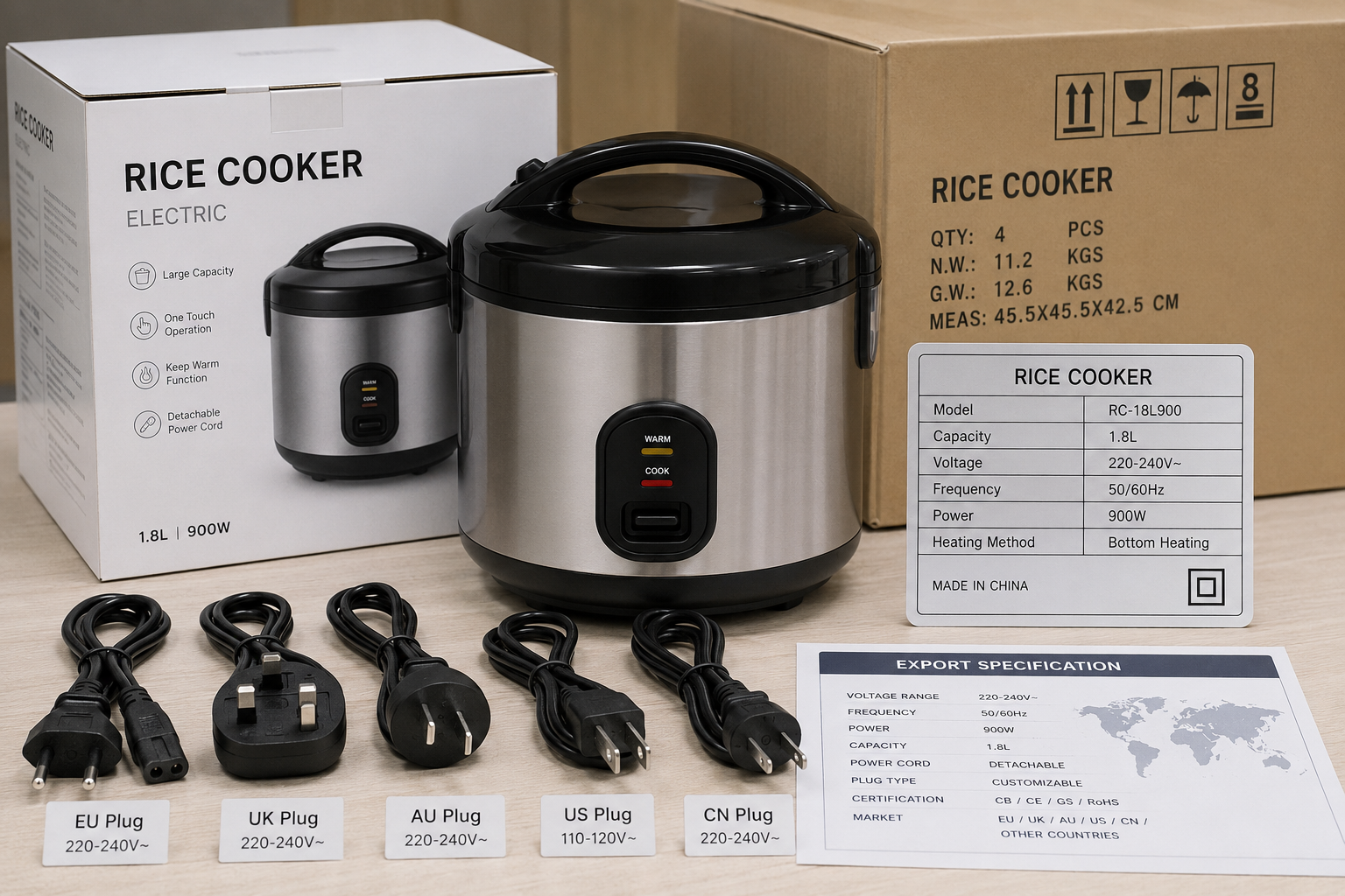 rice cooker wattage comparison showing different power ratings