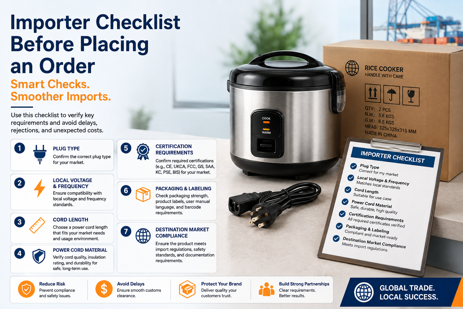 rice cooker safety certification label showing plug type and voltage specifications