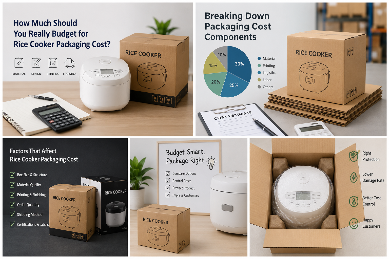 Rice cooker packaging cost comparison
