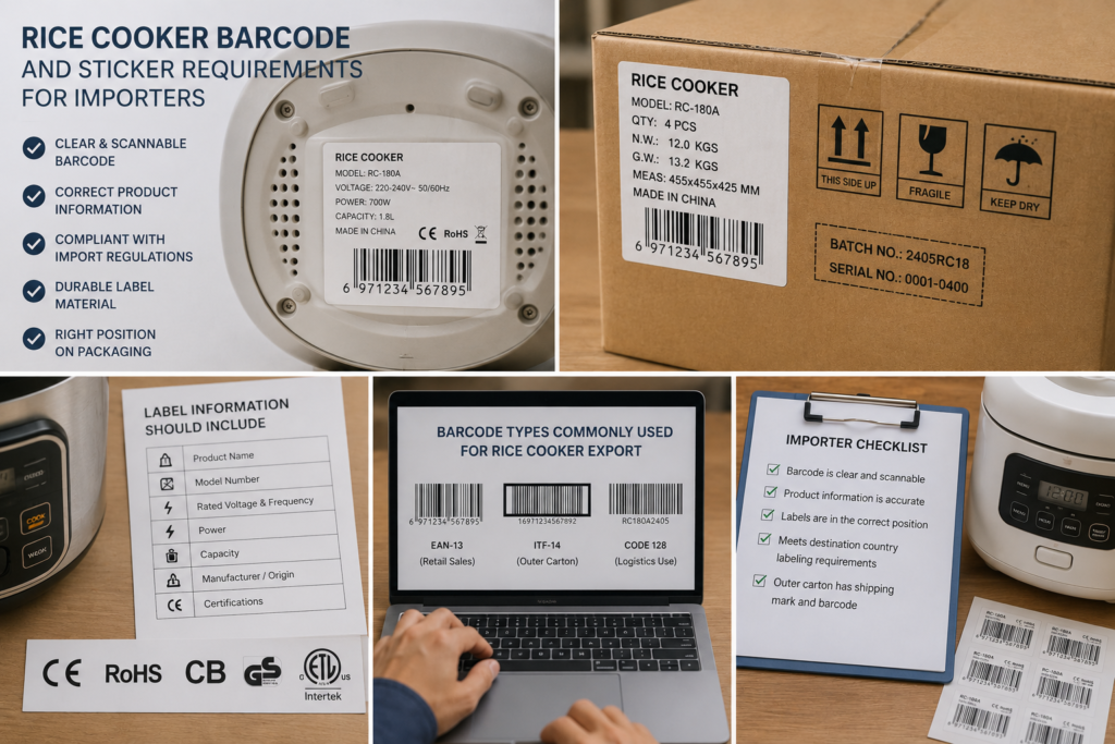 Rice Cooker Barcode and Sticker Requirements for Importers