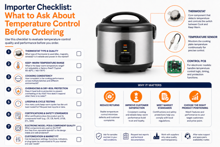 Rice Cooker Thermostat and Temperature Control Explained: Which Mechanism Actually Matches Your Market?