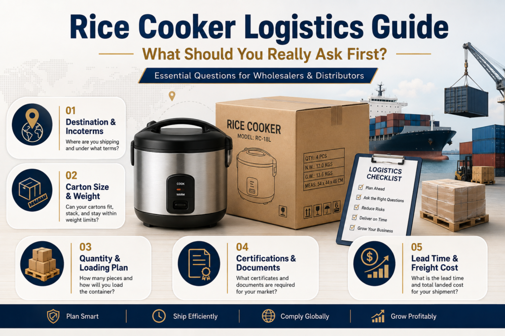 Rice Cooker Logistics Guide for Wholesalers and Distributors: What Should You Really Ask First?