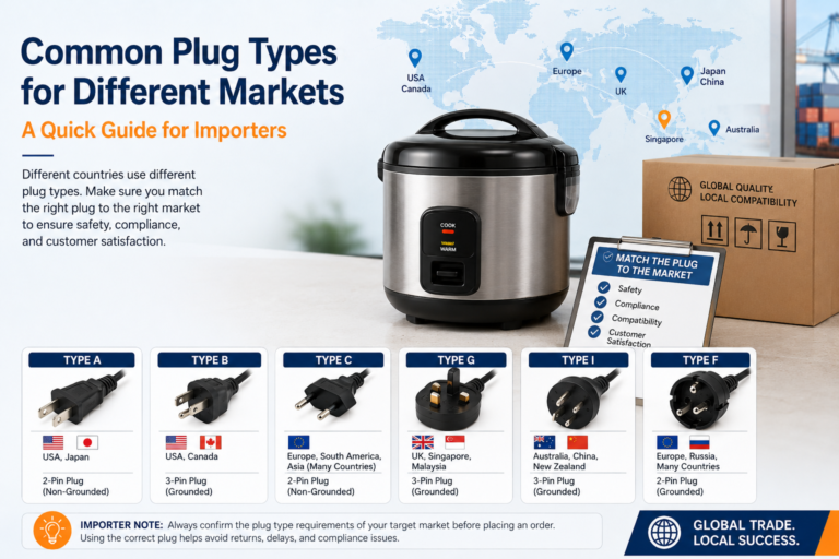 Rice Cooker Power Cord and Plug Type Guide: What Every Importer Must Know Before Placing an Order?